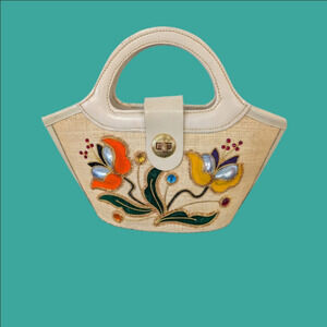 Vintage Bag Inspired By Edin Collins Mini Floral  Jeweled Handbag